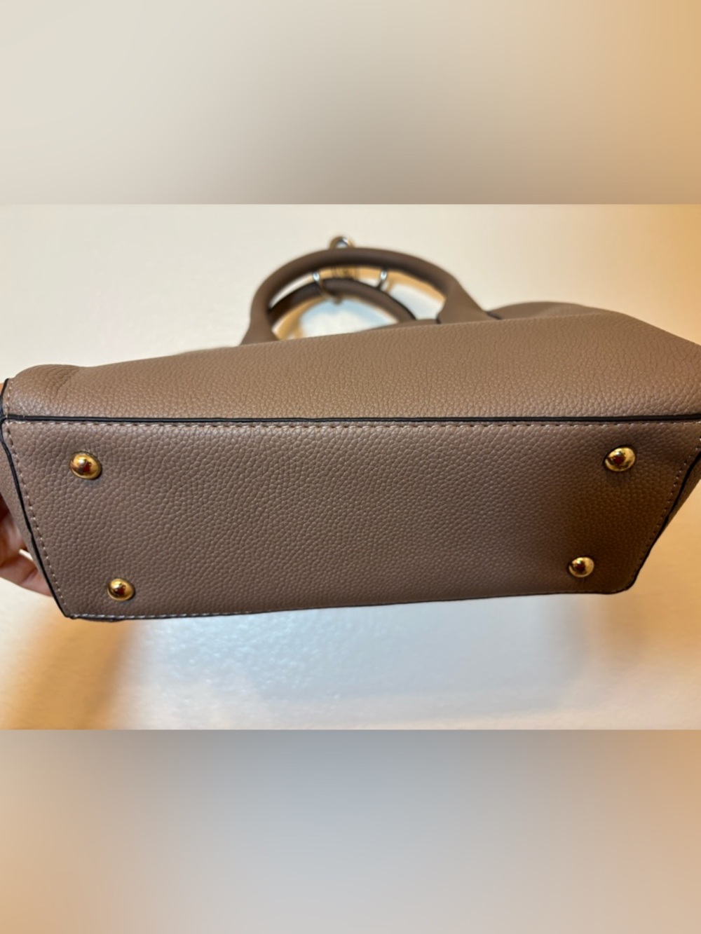 Structured Taupe Women’s crossbody  Handbag with Detailing - Picture 5 of 6